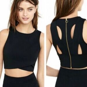Express Black Cut-out Crop Top